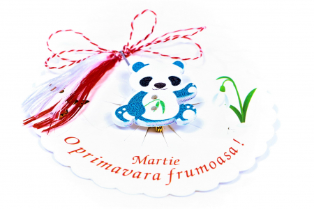 Martisor-brosa cu un ursulet panda albastru [1]
