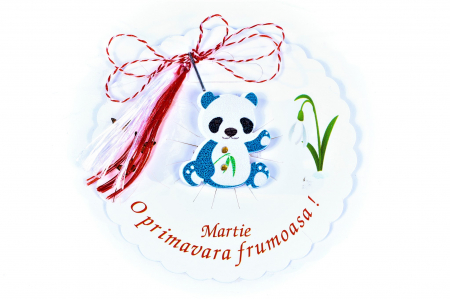 Martisor-brosa cu un ursulet panda albastru [0]