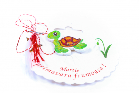 Martisor-brosa cu o broscuta testoasa verde [1]