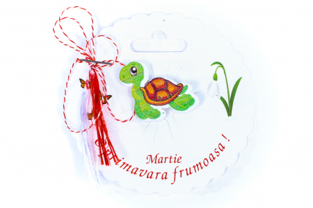 Martisor-brosa cu o broscuta testoasa verde [0]