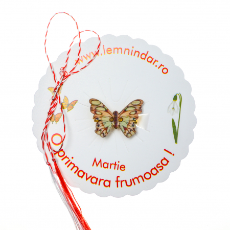 Martisoare - Martisor-brosa cu un fluturas cu model