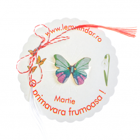 Martisor-brosa cu un fluturas cu model mov cu albastru [1]