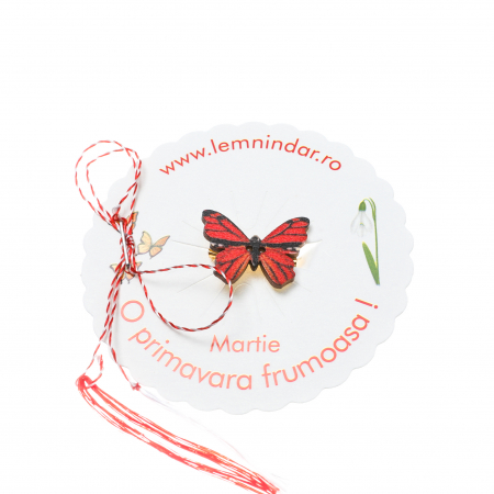 Martisor-brosa cu un fluturas model cu rosu [1]