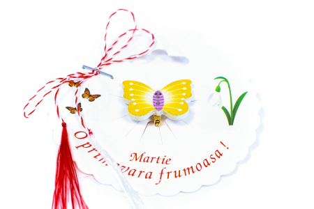 Martisor-brosa cu un fluture galben cu mov [1]