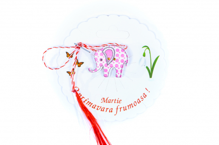 Martisoare - Martisor-brosa cu un elefantel roz