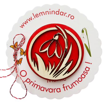 Martisoare - Martisor cu ghiocel pictat in 2 straturi