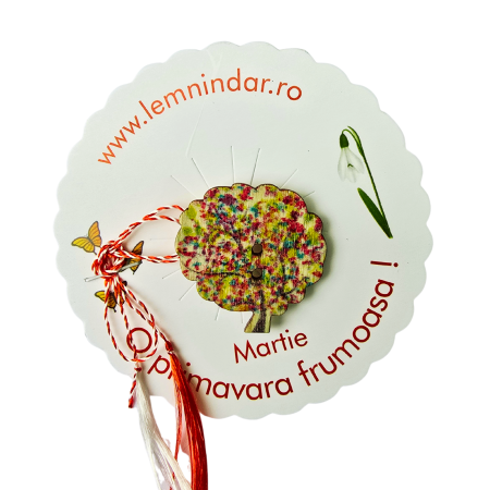 Martisoare - Martisor cu un copacel multicolor cu galben