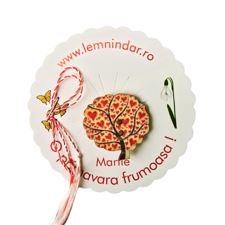 Martisoare - Martisor cu un copacel cu inimi rosii