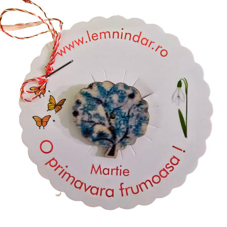 Martisoare - Martisor cu copacel un nuante de albastru