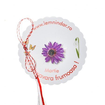 Martisor-brosa cu o margareta mov inchis [0]