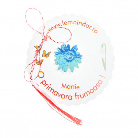 Martisor-brosa cu o margareta turcoaz cu albastru [1]