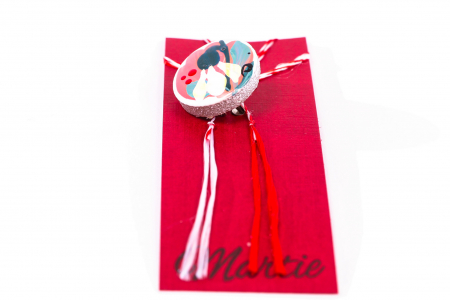 Martisor din ceramica pictat manual cu un ghiocel [1]