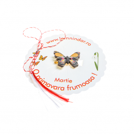 Martisor-brosa cu un fluturas model negru cu galben [1]
