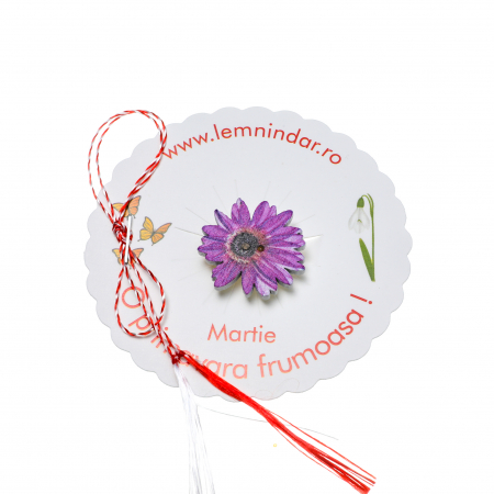 Martisor-brosa cu o margareta mov inchis [1]