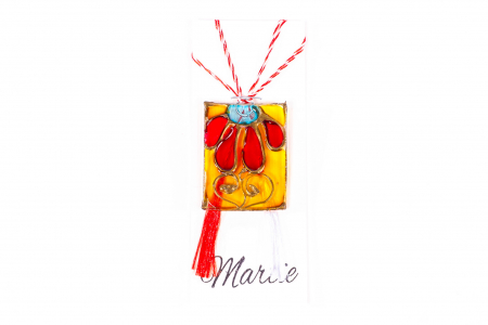 Martisoare - Martisor din sticla pictat manual