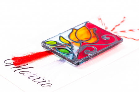 Martisor din sticla pictat manual [2]