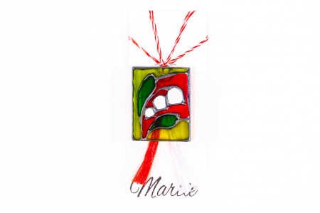 Martisoare - Martisor din sticla pictat manual