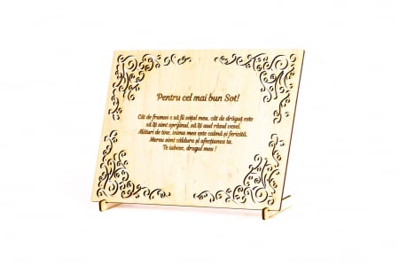 Diploma personalizate din lemn- Pentru cel mai bun Sot! [1]