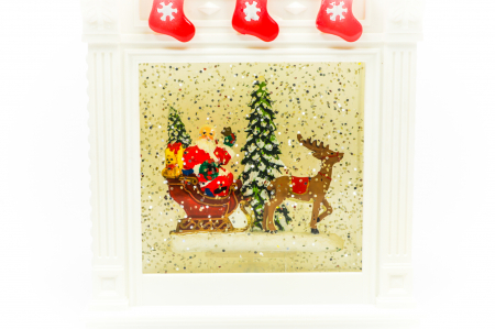 Ornament semineu care lumineaza cu sania lui Mos Craciun [3]