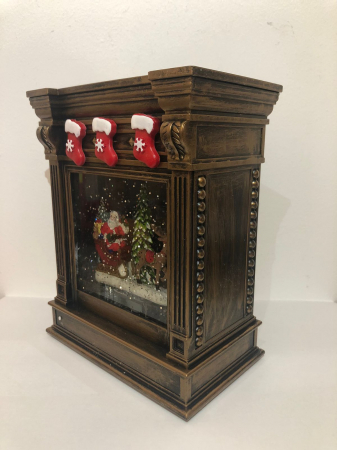 Ornament semineu care lumineaza cu sania lui Mos Craciun [1]