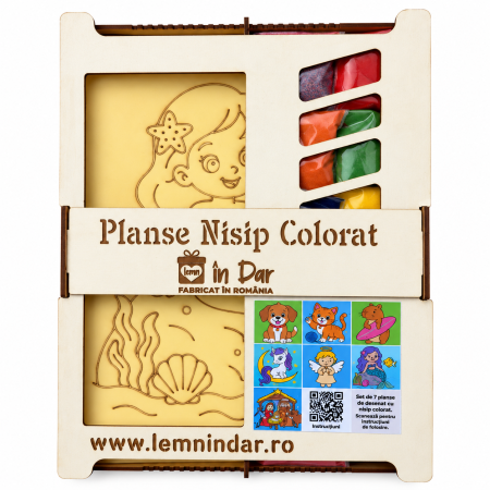 Ateliere cu nisip colorat - Pachet planse nisip colorat fata