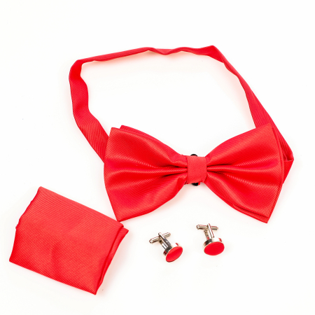 Papion rosu cu butoni si batista [4]