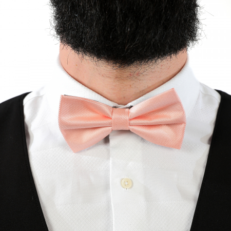 Papion culoare somon cu butoni si batista [8]