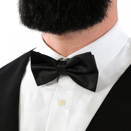 Papion negru cu butoni si batista [7]