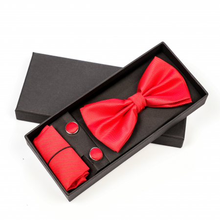 Papion rosu cu butoni si batista [2]