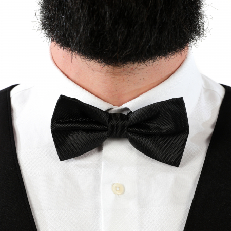 Papion negru cu butoni si batista [8]