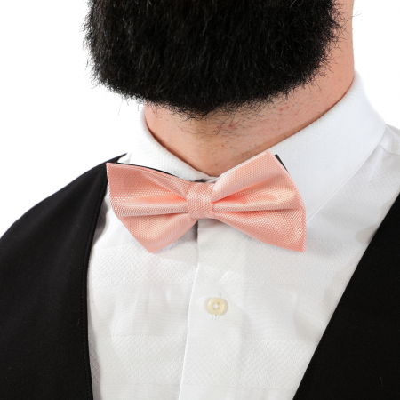 Papion culoare somon cu butoni si batista [7]