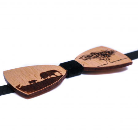 Papion din lemn model cu elefant gravat [2]