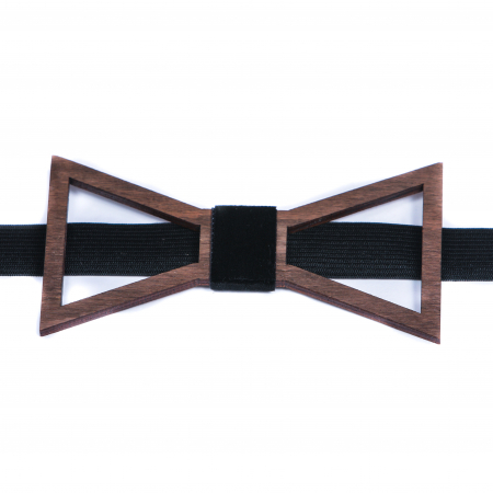 Cadouri pentru iubit - Papion din lemn model contur triunghiular - natur