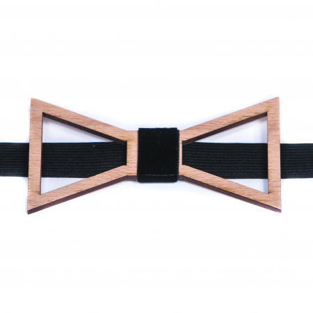 Papion din lemn model contur triunghiular - maro inchis [0]