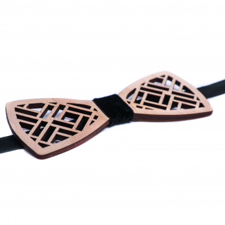 Papion din lemn model geometric 2 - lemn natur [2]