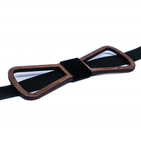 Papion din lemn model contur rotunjt - maro inchis [2]