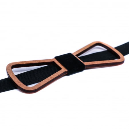 Papion din lemn model contur rotunjt - natur lacuit [2]