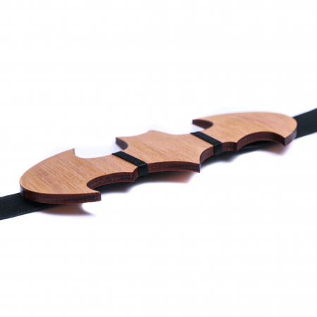 Papion din lemn model cu batman - natur lacuit [2]