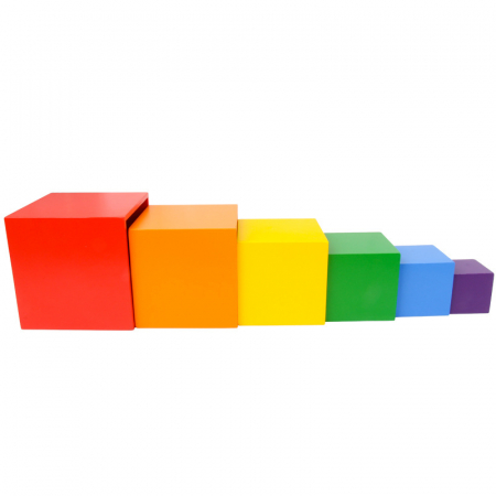 Patrat curcubeu din lemn - Joc Montessori [4]