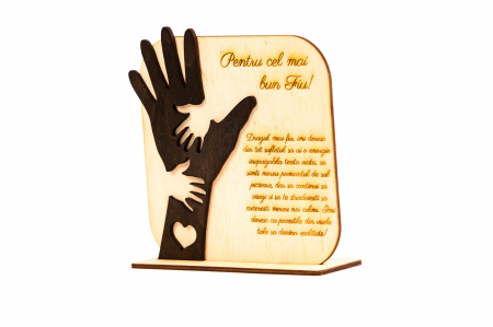 Placheta personalizata din lemn cu maini- Pentru cel mai bun Fiu! [1]