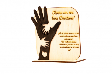 Placheta personalizata din lemn cu maini- Pentru cea mai buna Directoare! [1]