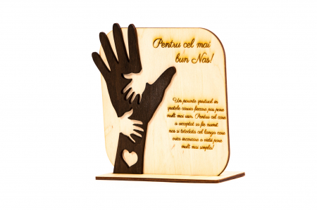 Placheta personalizata din lemn cu maini- Pentru cel mai bun Nas! [1]