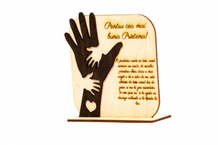 Placheta personalizata din lemn cu maini- Pentru cea mai buna Prietena! [1]