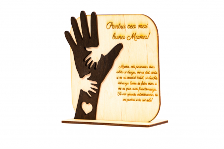 Placheta personalizata din lemn cu maini- Pentru cea mai buna Mama! [4]