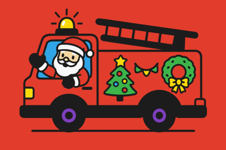 Ateliere cu nisip colorat - Plansa cu nisip colorat -Cu Moșul la volanul camionului de Crăciun