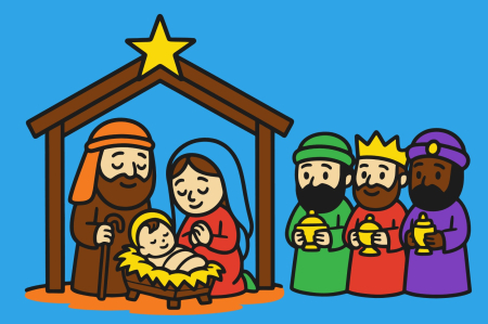 Ateliere cu nisip colorat - Plansa cu nisip colorat -Cu Nașterea Domnului