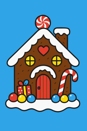 Ateliere cu nisip colorat - Plansa cu nisip colorat -Cu Casa Dulce cu Baston și Cadouri