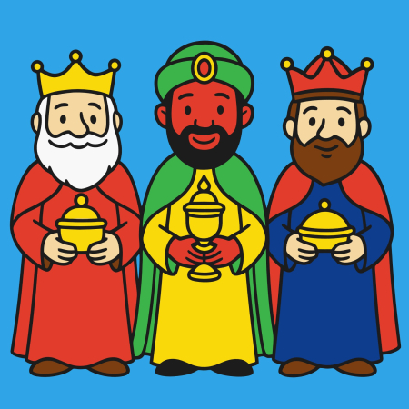 Ateliere cu nisip colorat - Plansa cu nisip colorat -Cu  Trei Regi sub Steaua Călăuzitoare