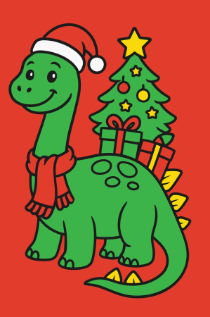 Ateliere cu nisip colorat - Plansa cu nisip colorat - Cu dinozaur model de craciun