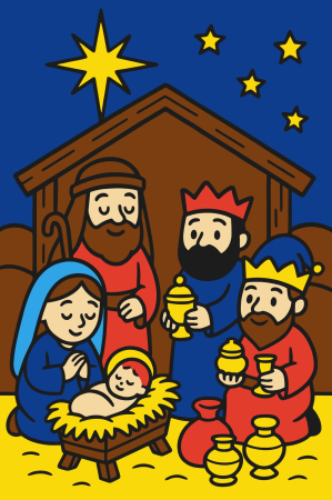 Ateliere cu nisip colorat - Plansa cu nisip colorat -Cu Nașterea Domnului sub Steaua Călăuzitoare